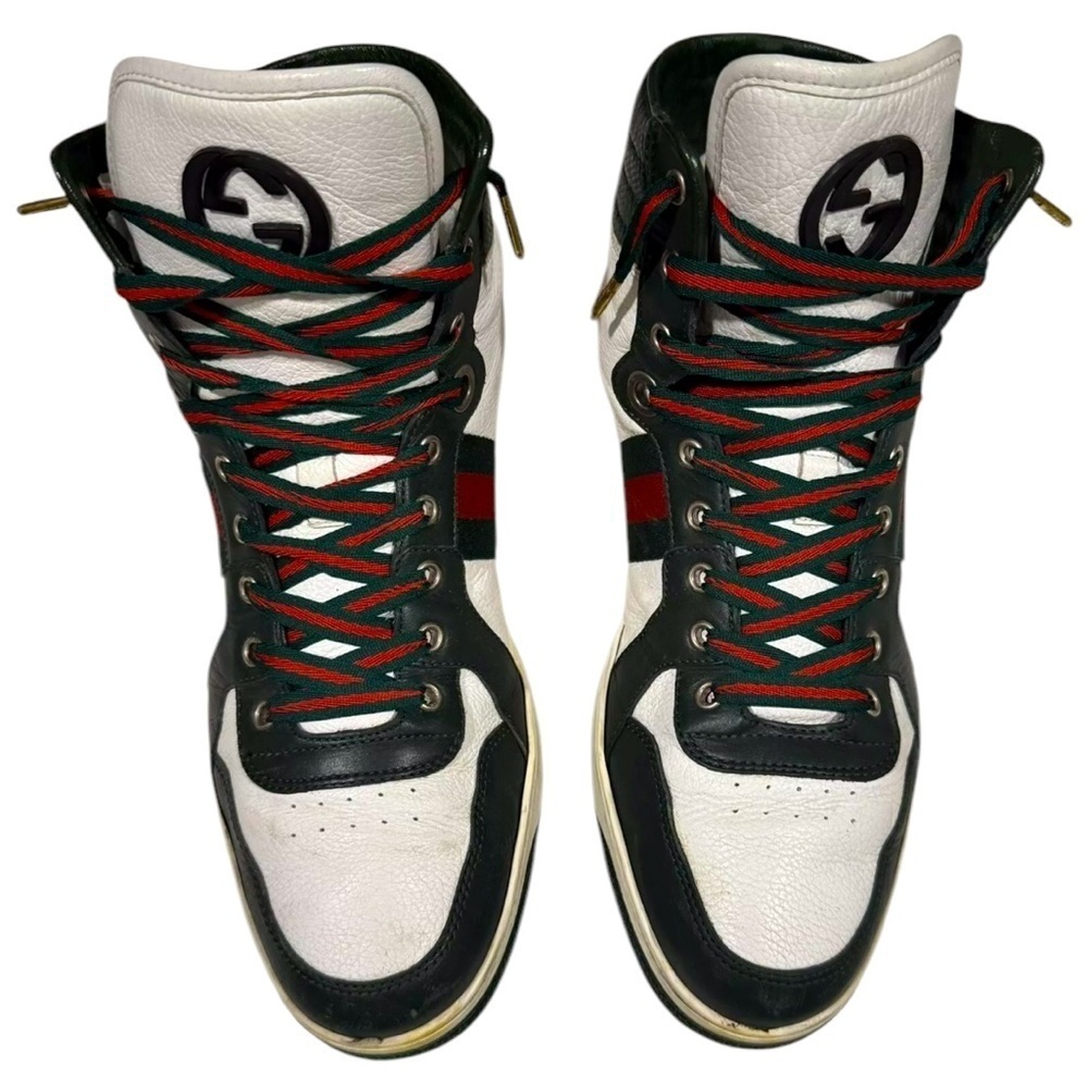 Gucci Vintage High Top Men’s Sneakers Classic Red & Green Size 10.5G